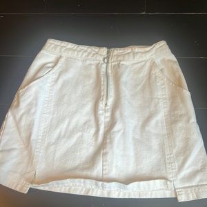 White zip front skirt